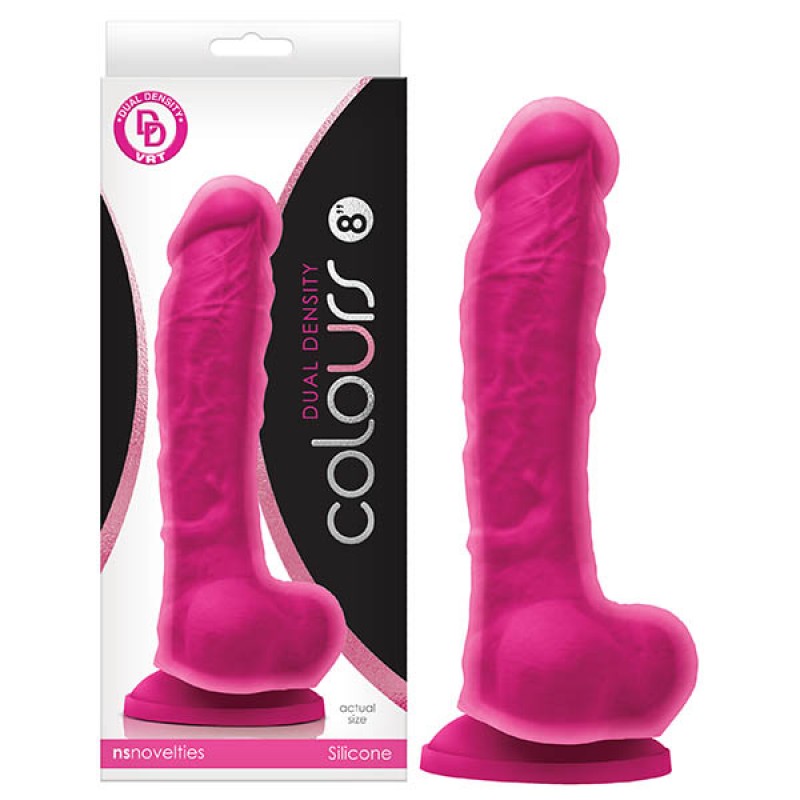 Colours Dual Density 8-inch Dildo - Pink